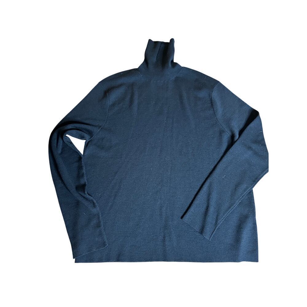 Polo Ralph Lauren Sweater 100% Wool Long Sleeves Turtle Neck Black Size XL